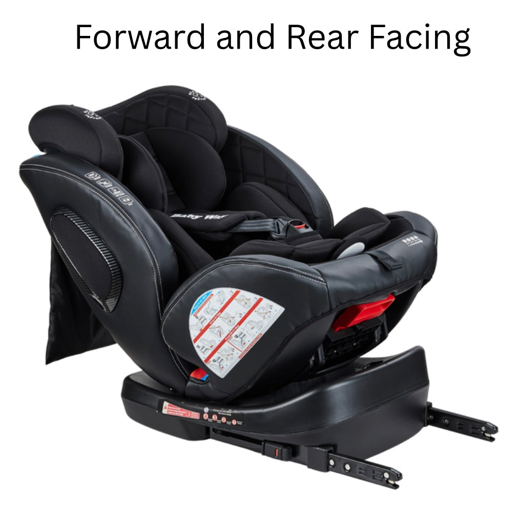 Royal 360 Rotating and Convertible Car Seat with ISOFIX and Leg Support - BLACK