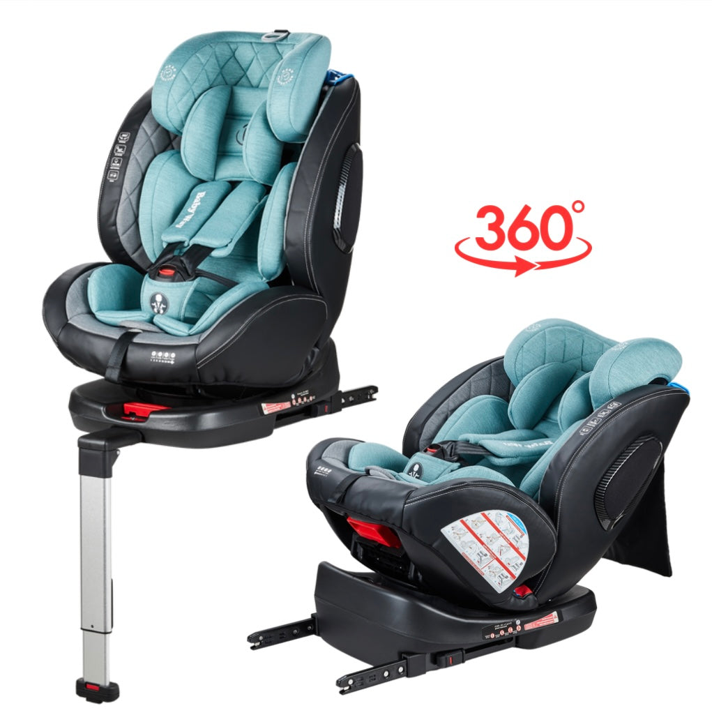 Royal 360 Rotating and Convertible Car Seat with ISOFIX and Leg Support - Turquoise