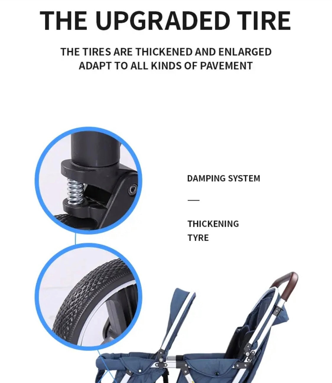 Baby Way Duo Lite - Tandem Double Stroller with Rain Cover