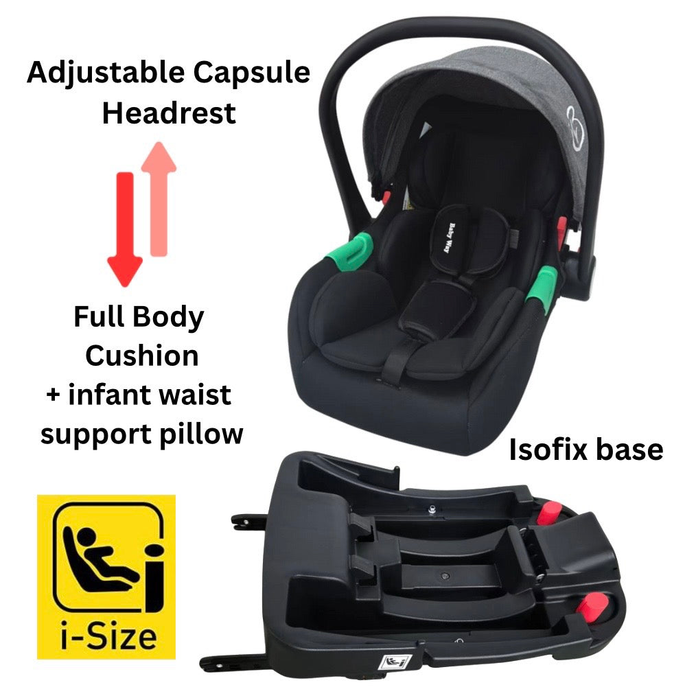 Gold Series 3-in-1 Travel System – Stroller, Bassinet & Capsule Bundle in Grey/Black