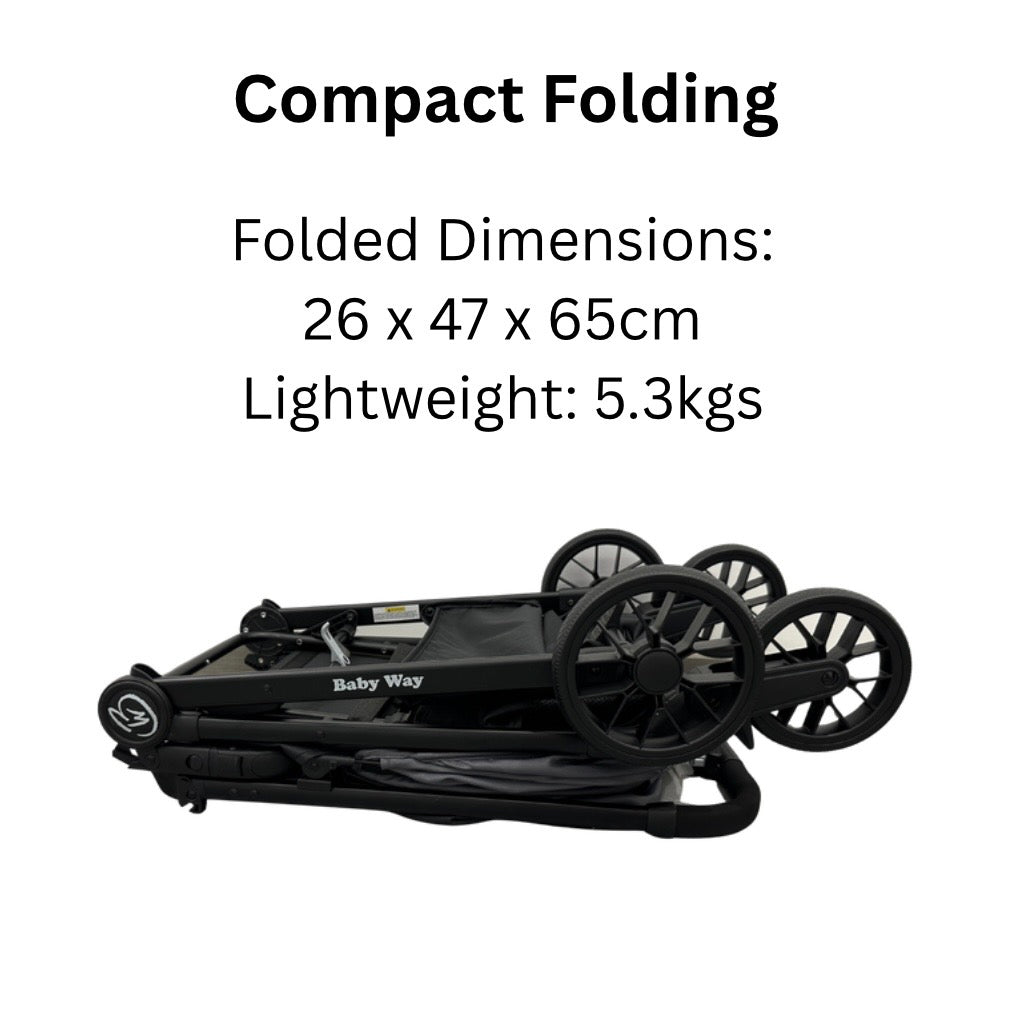 Roam Compact Travel-Friendly Stroller with Extended Canopy - SAND