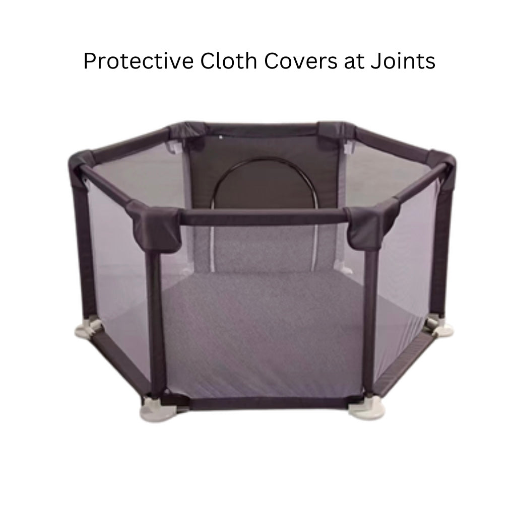 Hexagon Baby Playpen with Zipper Door – Portable Play Area & Safety Gate