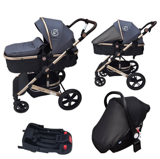 Preorder -Supra 3-in-1 Travel System - Stroller, Bassinet & Capsule Car Seat with Grey Skin