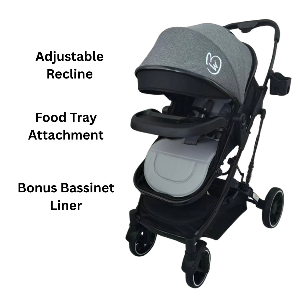 Gold Series 3-in-1 Travel System – Stroller, Bassinet & Capsule Bundle in Beige/Gold