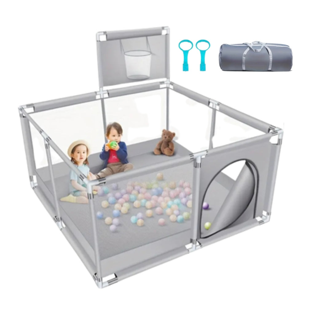 Preorder - Multifunctional Baby Play Pen with Basketball Hoop
