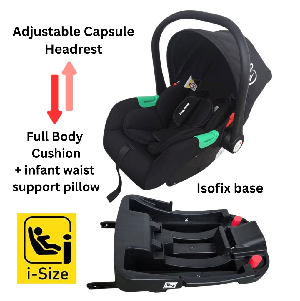 Preorder - Evolve - 3 in 1 Stroller + Bassinet + i-Size Capsule Car Seat Travel System with Mattress + GREY SKIN