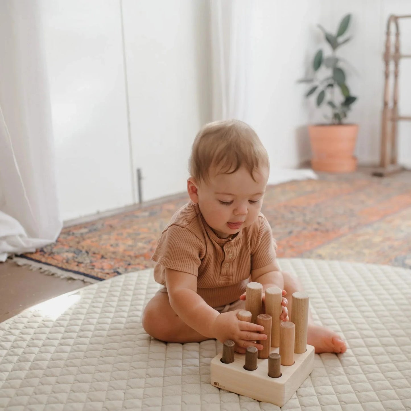 Wooden 9 Pole Puzzle - QToys | Wooden Toy NZ