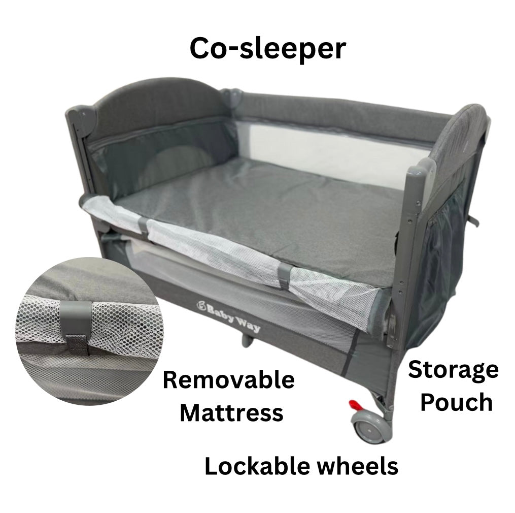 5-in-1 Portable Co-Sleeper Bed with Changing Table and Toy Bar