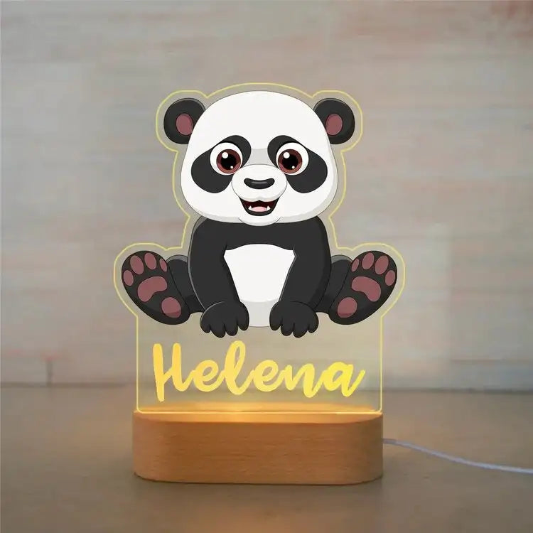 Personalized Animal Night Light - Custom Name LED Lamp for Nursery