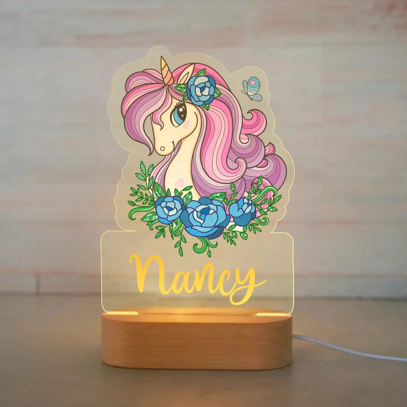 Personalized Animal Night Light - Custom Name LED Lamp for Nursery
