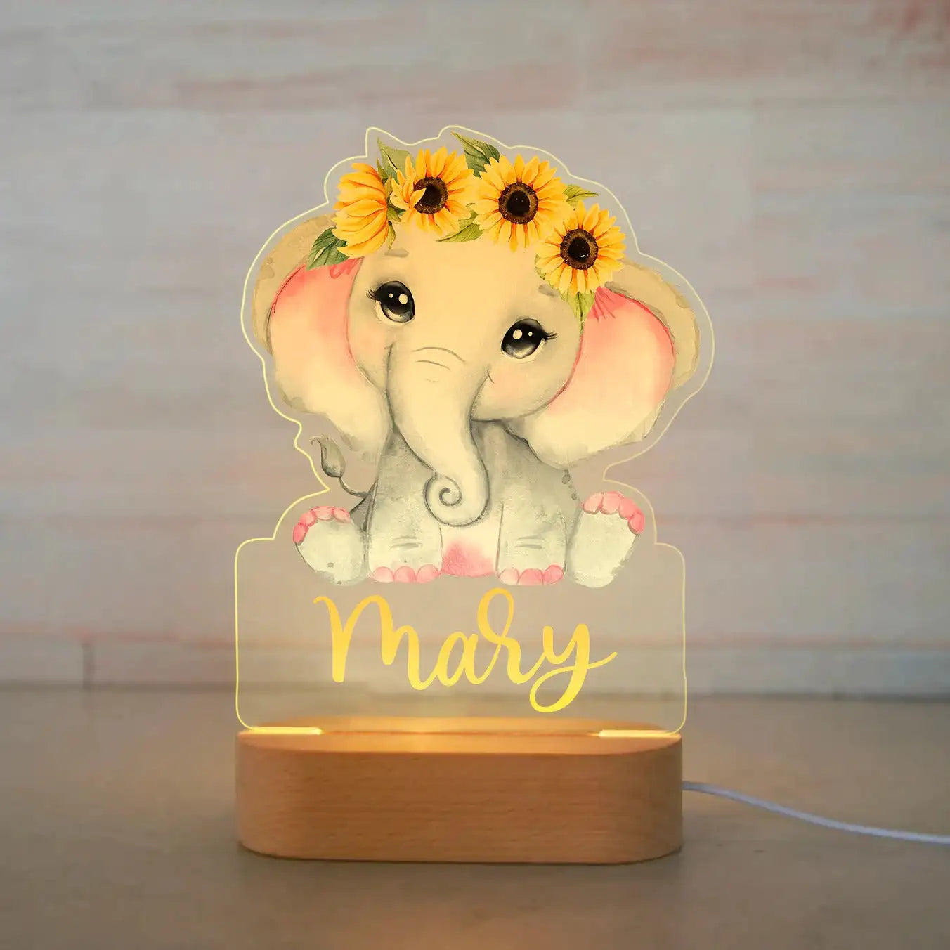 Personalized Animal Night Light - Custom Name LED Lamp for Nursery