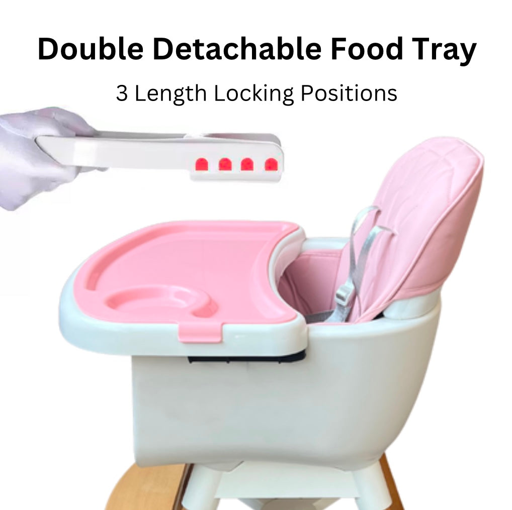 Willow Natural Beech Wood  2 in 1 Children High Chair - BLUE