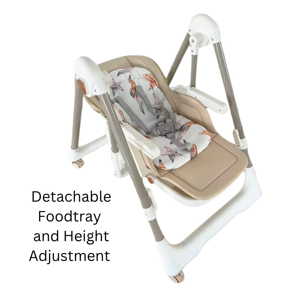 Jupiter Beige 2-in-1 High Chair & Swing