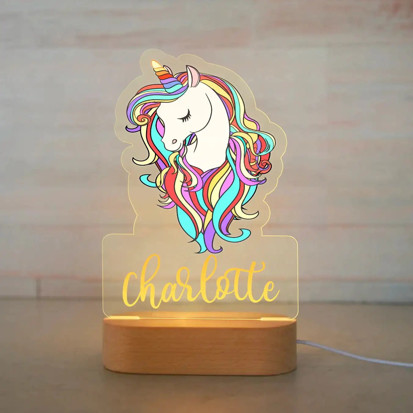 Personalized Animal Night Light - Custom Name LED Lamp for Nursery