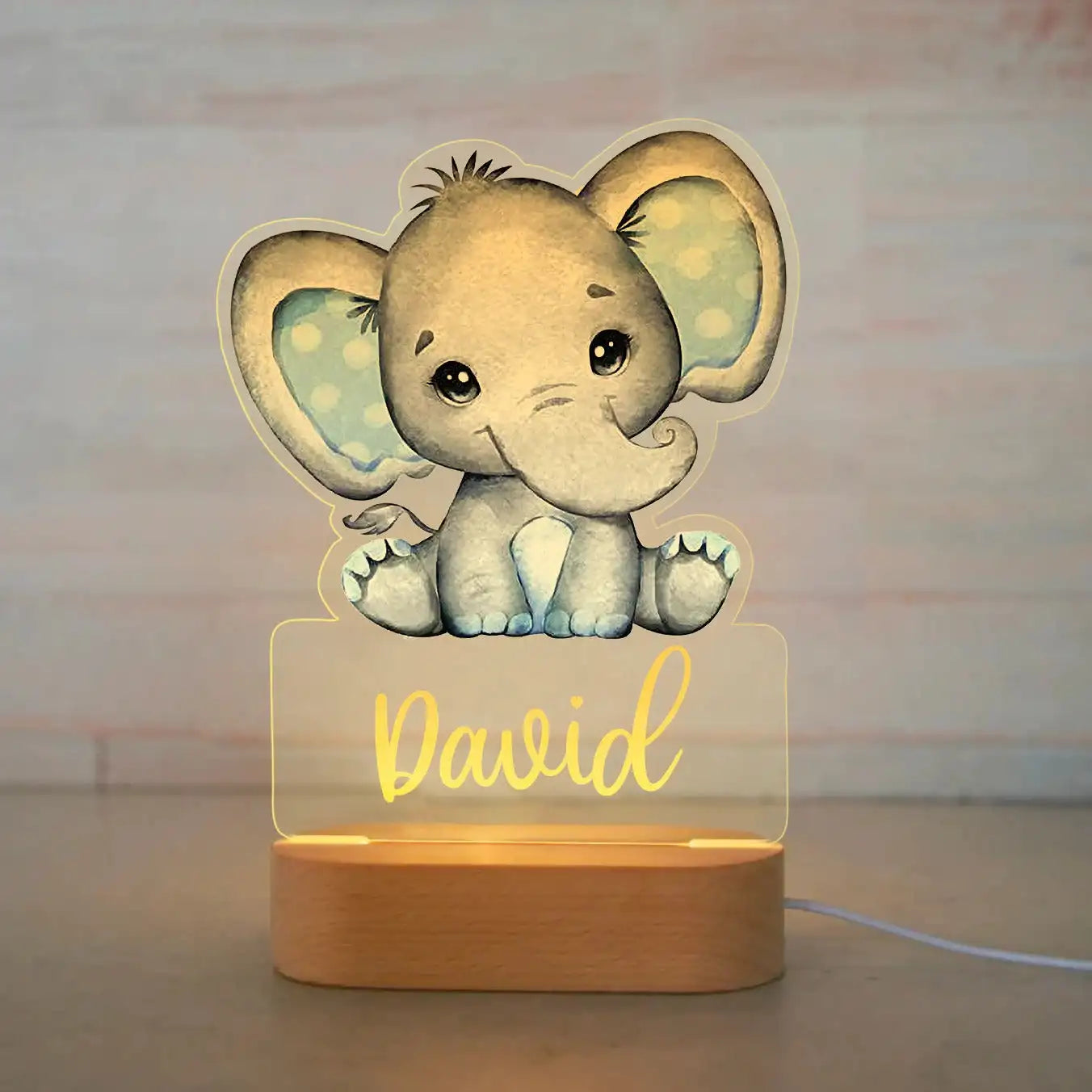 Personalized Animal Night Light - Custom Name LED Lamp for Nursery