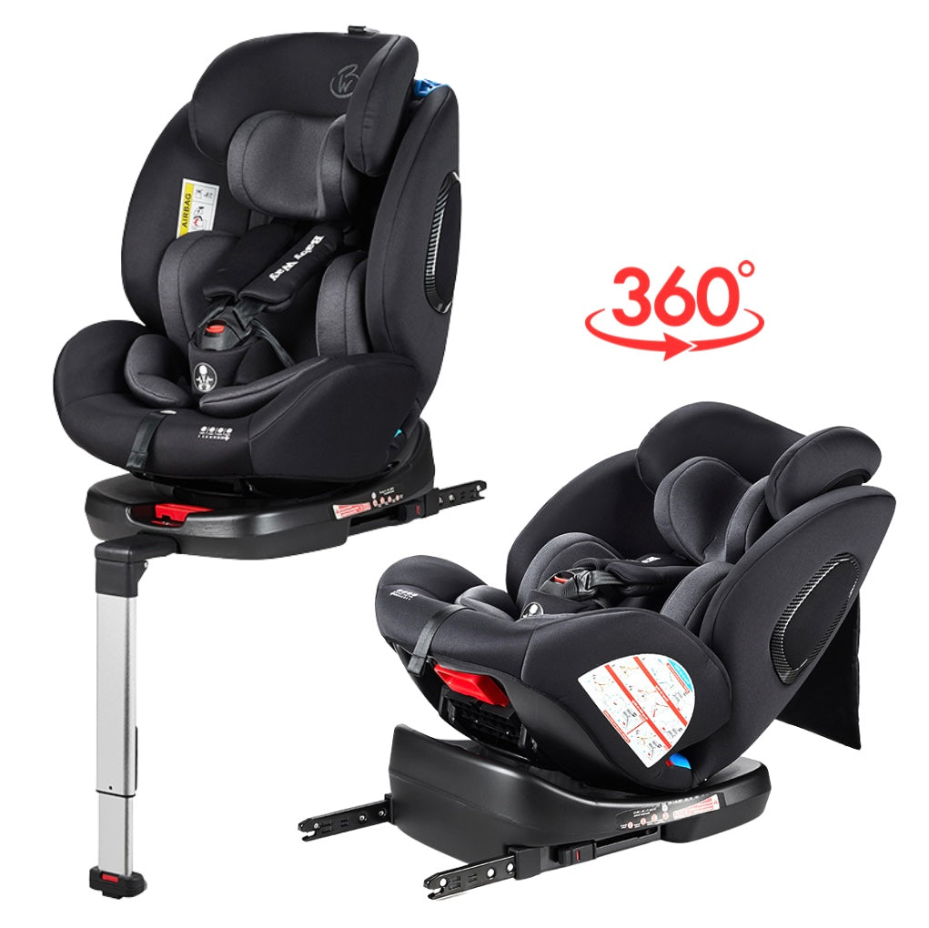 Classic 360 Rotating and Convertible Car Seat with ISOFIX and Leg Support - BLACK