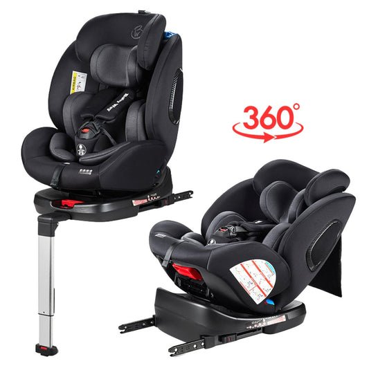 Classic 360 Rotating and Convertible Car Seat with ISOFIX and Leg Support - BLACK