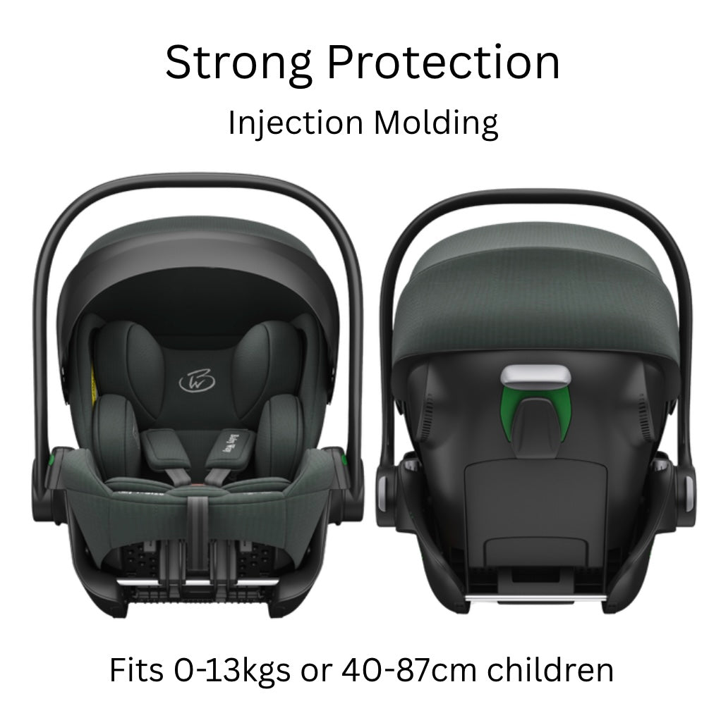 Crown i-Size Reclining Capsule Car Seat and ISOFIX 360 Rotating Capsule Base - OLIVE