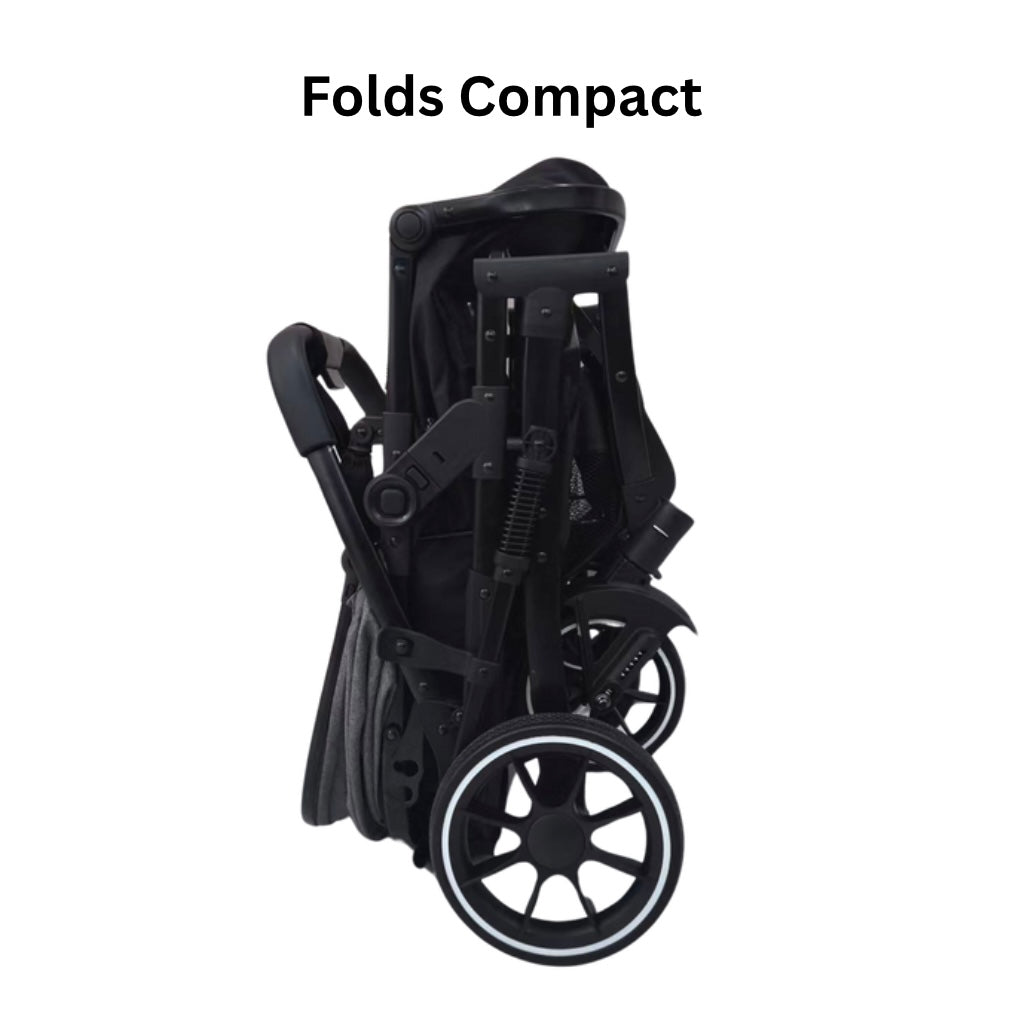 Gold Series 3-in-1 Travel System – Stroller, Bassinet & Capsule Bundle in Grey/Black