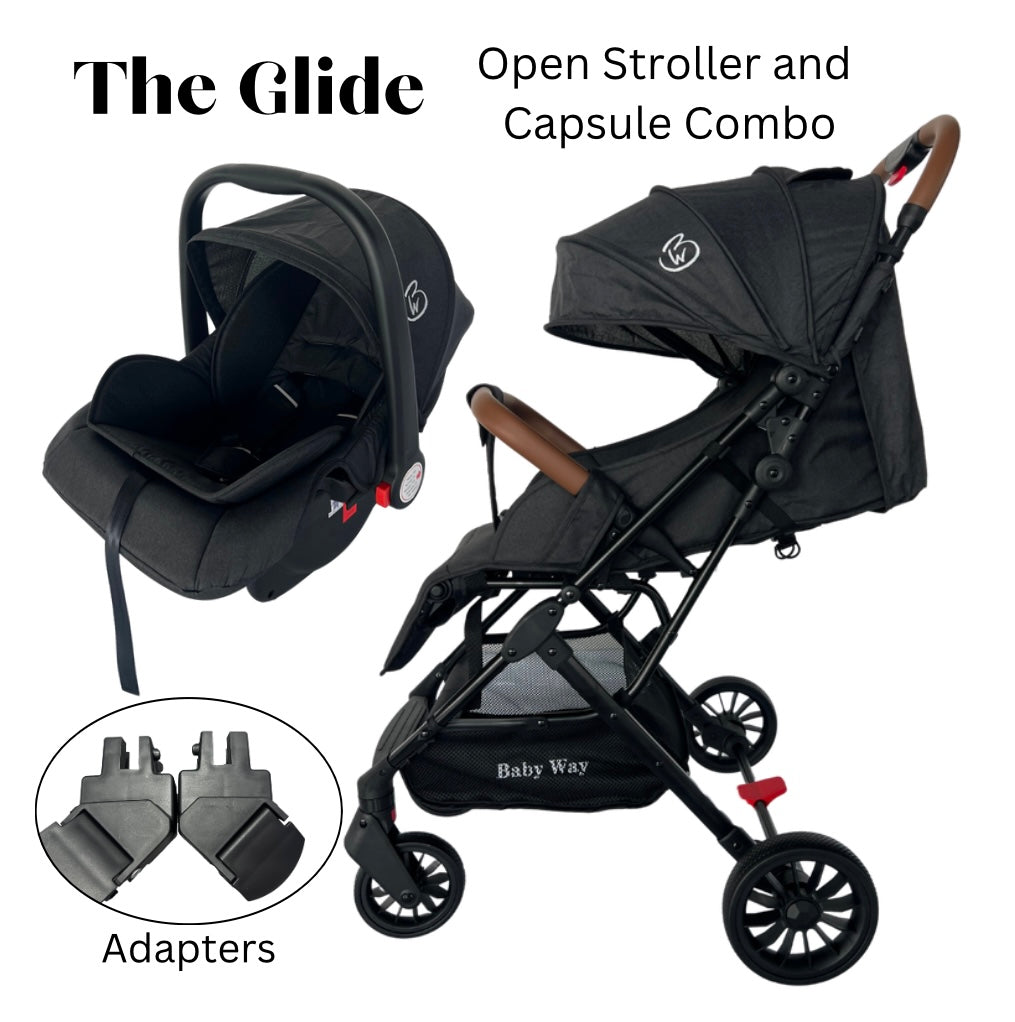 The Glide - Compact Travel Stroller and Capsule Car Seat Combo with Pull Handle