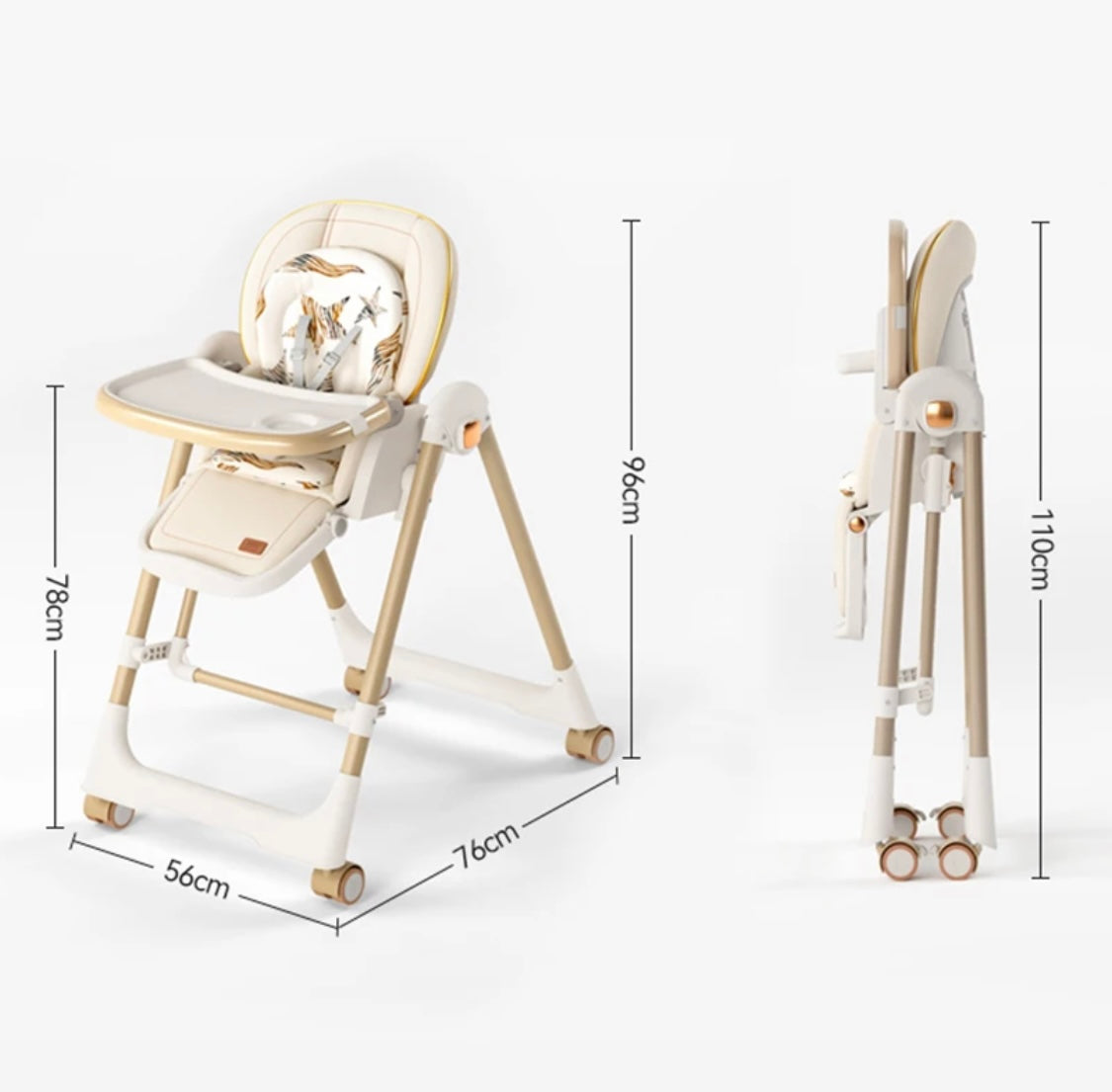 Jupiter Beige 2-in-1 High Chair & Swing