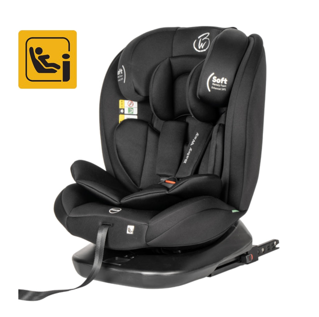 All-Rider 360° Rotating i-Size Car Seat – ISOFIX & Top Tether (Black)