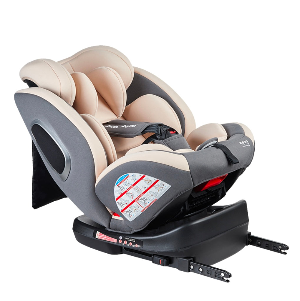 SafeHalo 360° Rotating i-Size Car Seat with ISOFIX – All Ages (Khaki)