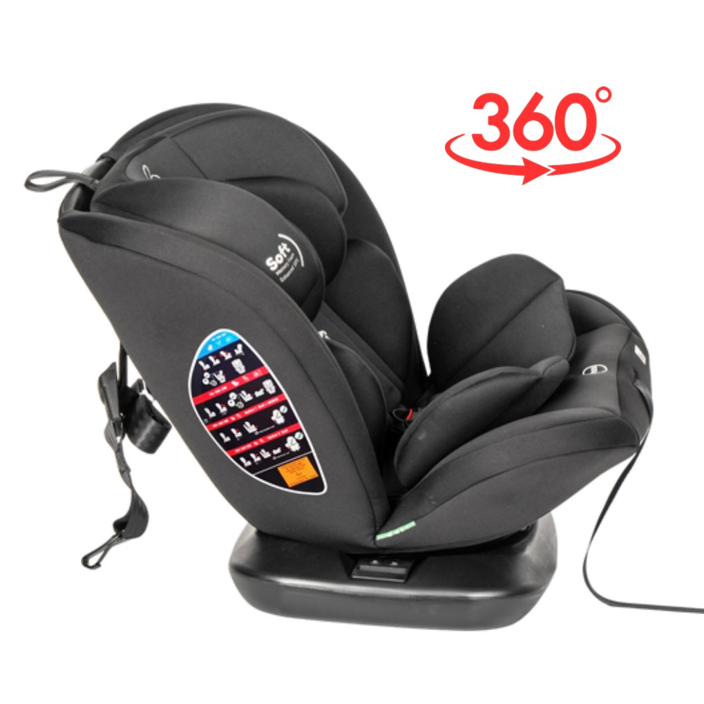 All-Rider 360° Rotating i-Size Car Seat – ISOFIX & Top Tether (Black)
