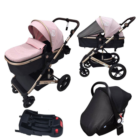 Preorder- Supra 3-in-1 Travel System - Stroller, Bassinet & Capsule Car Seat with Pink Skin