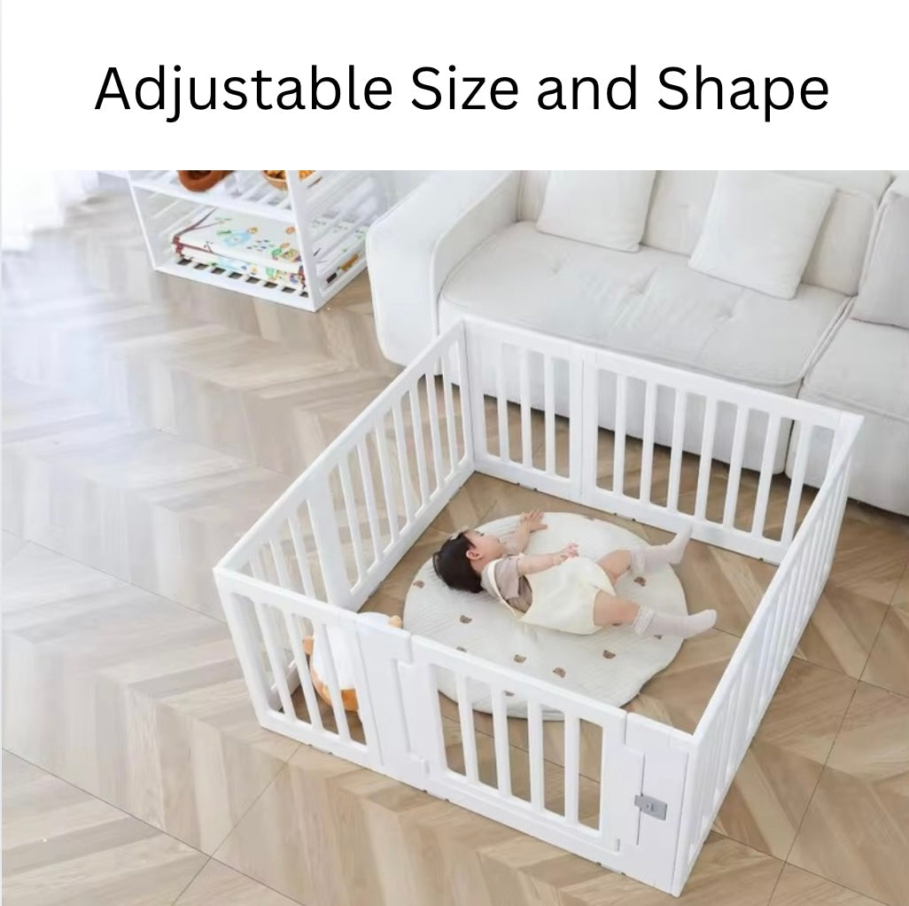 2-in-1 Baby Playpen & Storage Rack – 10-Panel Convertible Play Yard