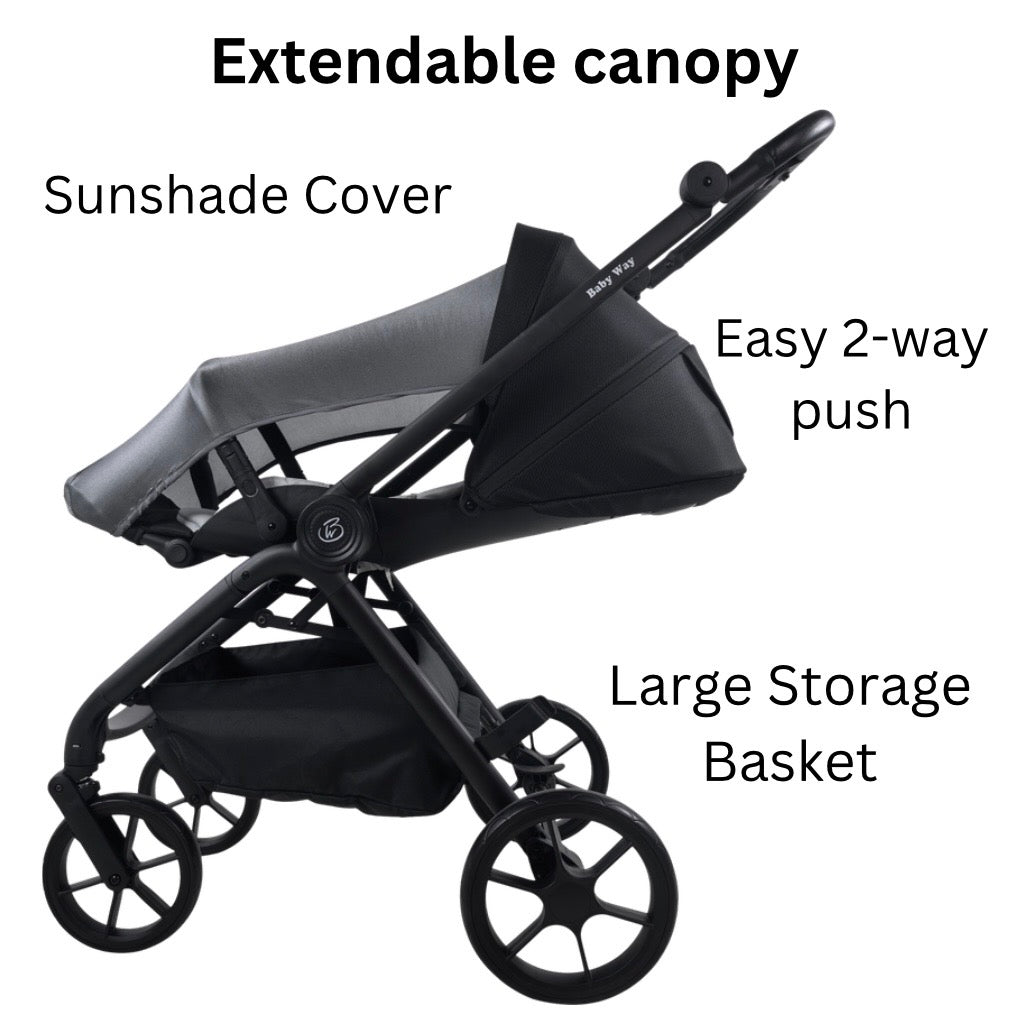 Preorder - Crown Y Luxury Travel System – Reversible Stroller + Reclining i-Size Capsule Combo