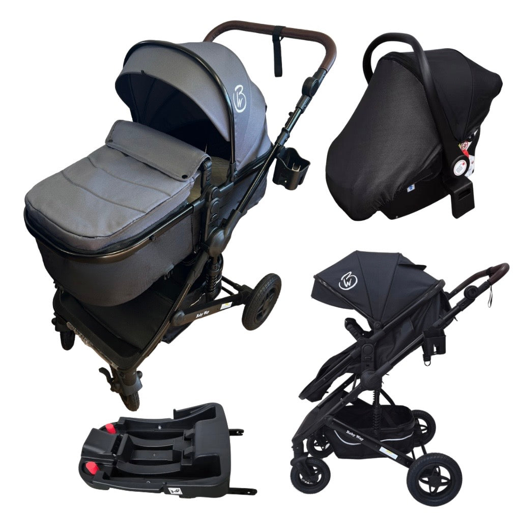 Preorder - Evolve - 3 in 1 Stroller + Bassinet + i-Size Capsule Car Seat Travel System with Mattress + GREY SKIN