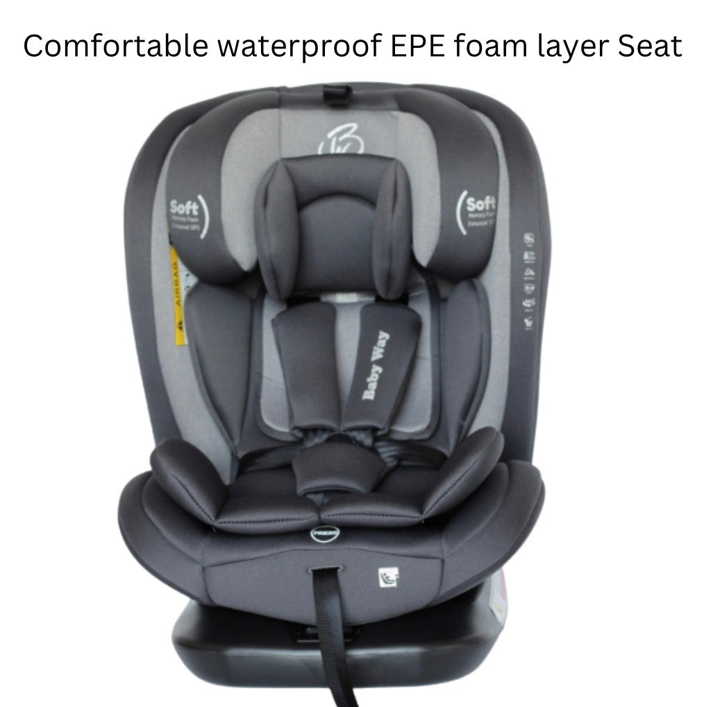 All-Rider 360° Rotating i-Size Car Seat – ISOFIX & Top Tether (Grey)