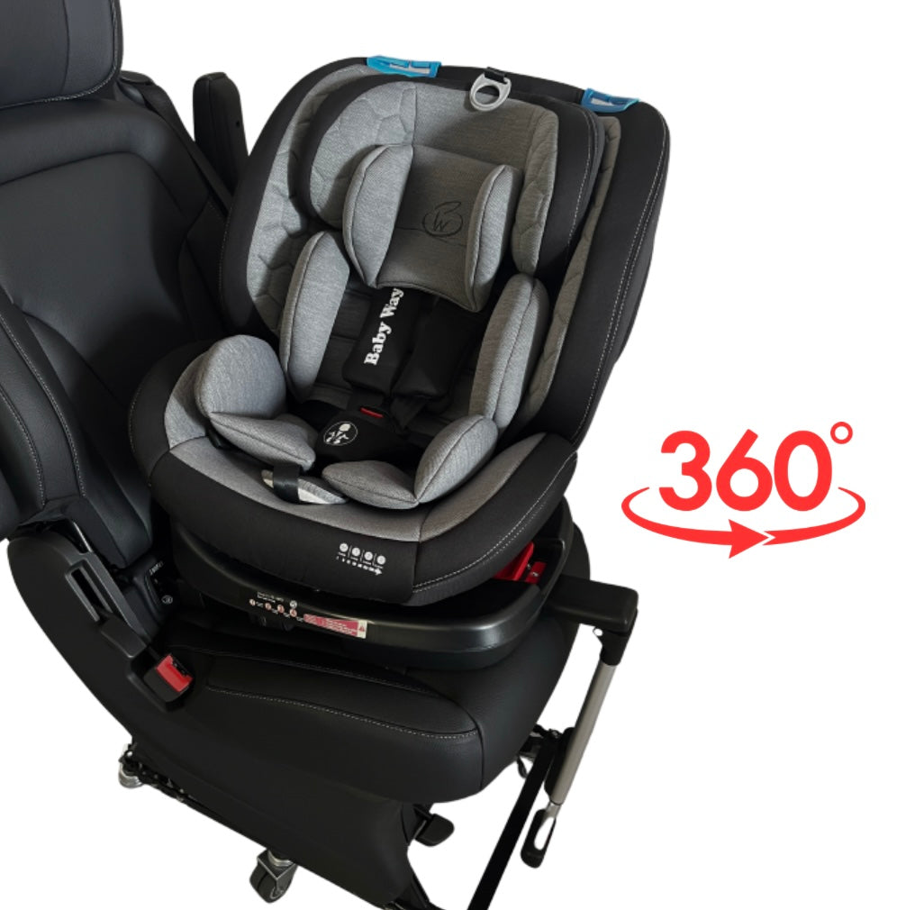 Safeguard 360 Rotating and Convertible Car Seat with Leg Support - Grey