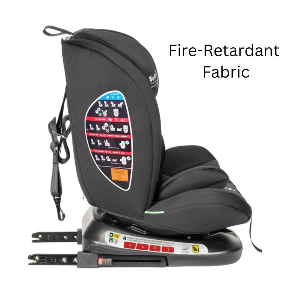 All-Rider 360° Rotating i-Size Car Seat – ISOFIX & Top Tether (Black)