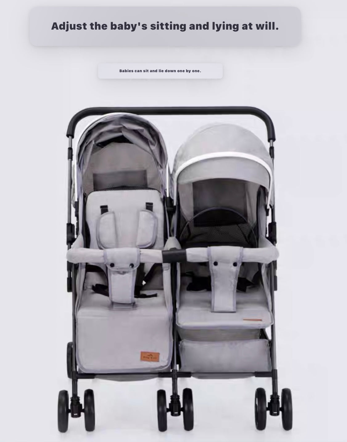 Preorder - Black 2-Way Folding Compact Double / Twin Stroller + Rain Cover