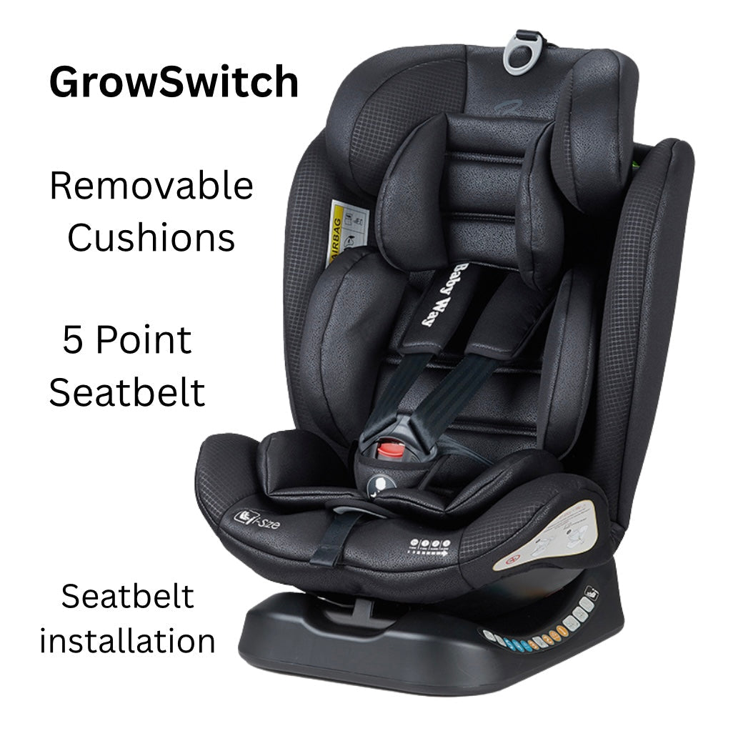 GrowSwitch i-Size Convertible Car Seat – Birth to 12 Years (Black)