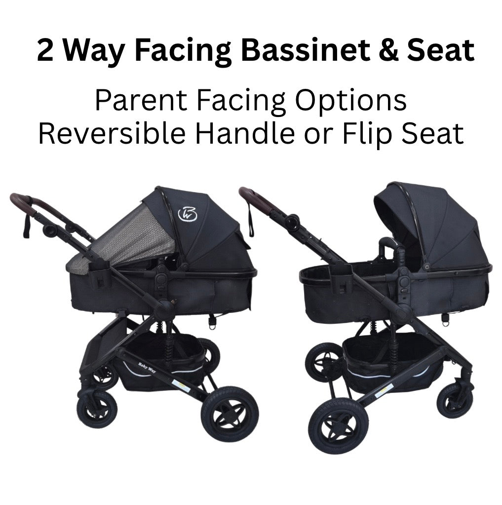 Preorder - Evolve - 3 in 1 Stroller + Bassinet + i-Size Capsule Car Seat Travel System with Mattress + Pink Skin