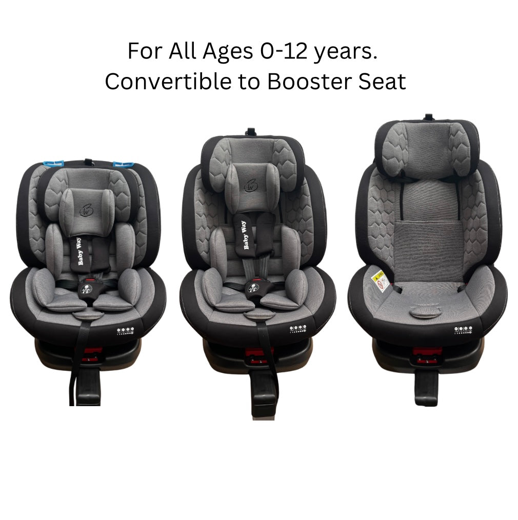 Safeguard 360 Rotating and Convertible Car Seat with Leg Support - Grey