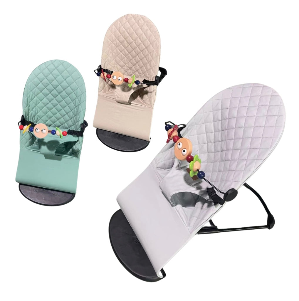 Baby Rocker Bouncer Chair with Soothing Vibration and Toy Bar