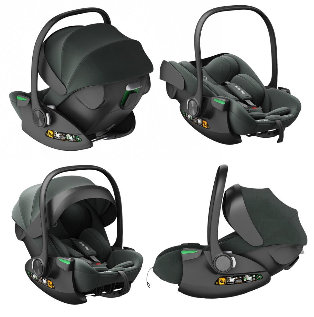 Crown i-Size Reclining Capsule Car Seat and ISOFIX 360 Rotating Capsule Base - OLIVE