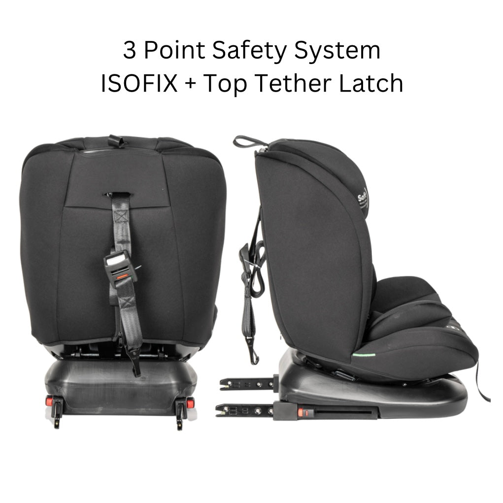 All-Rider 360° Rotating i-Size Car Seat – ISOFIX & Top Tether (Black)