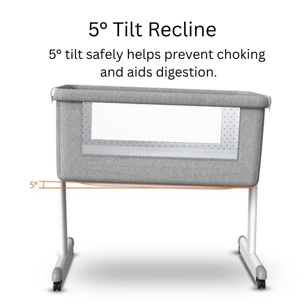 3-in-1 Bedside Bassinet & Co-Sleeper – Adjustable Height Baby Bed with Mattress