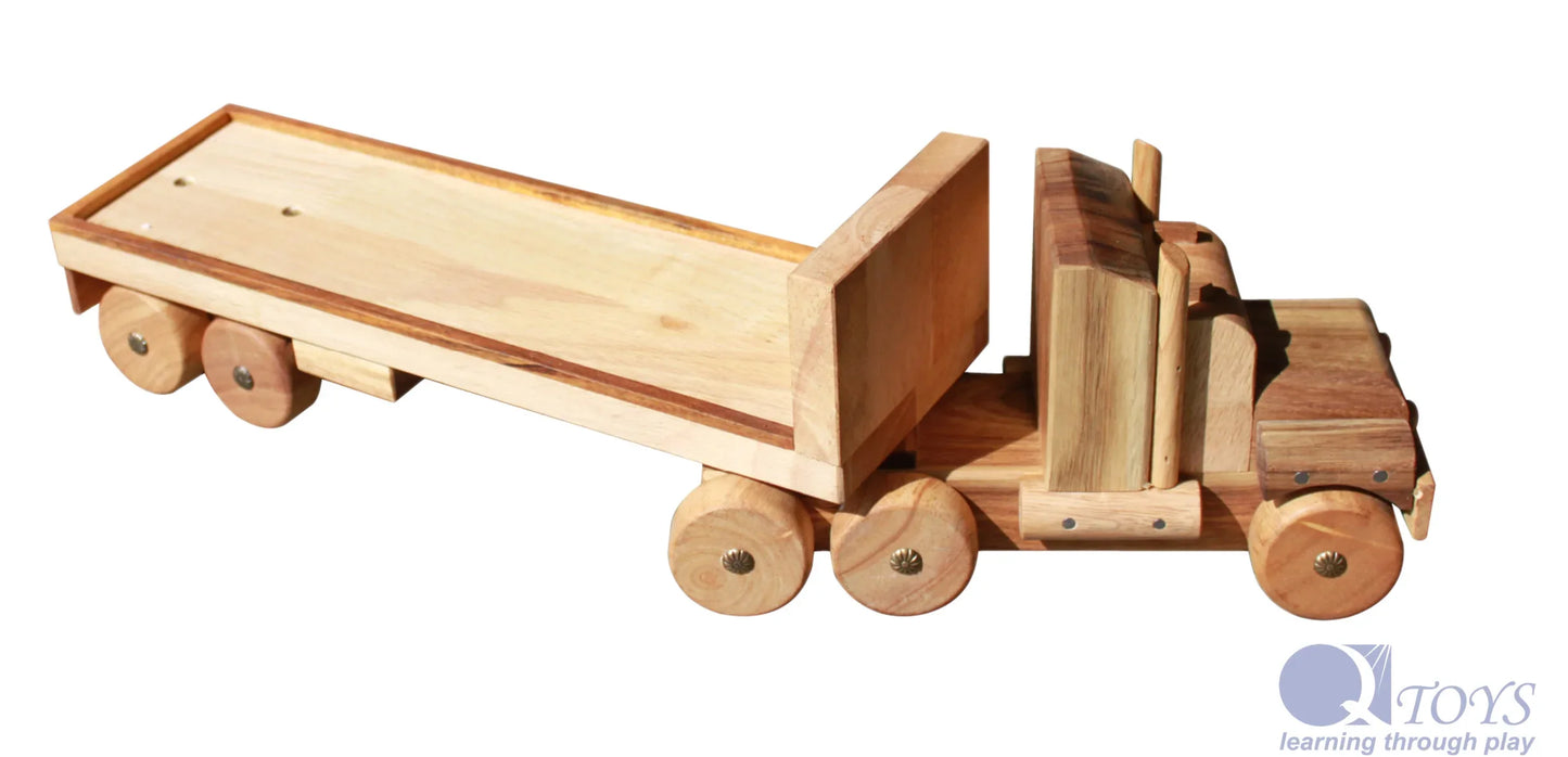 Wooden Flat Back Truck - QToys | Wooden Toy NZ
