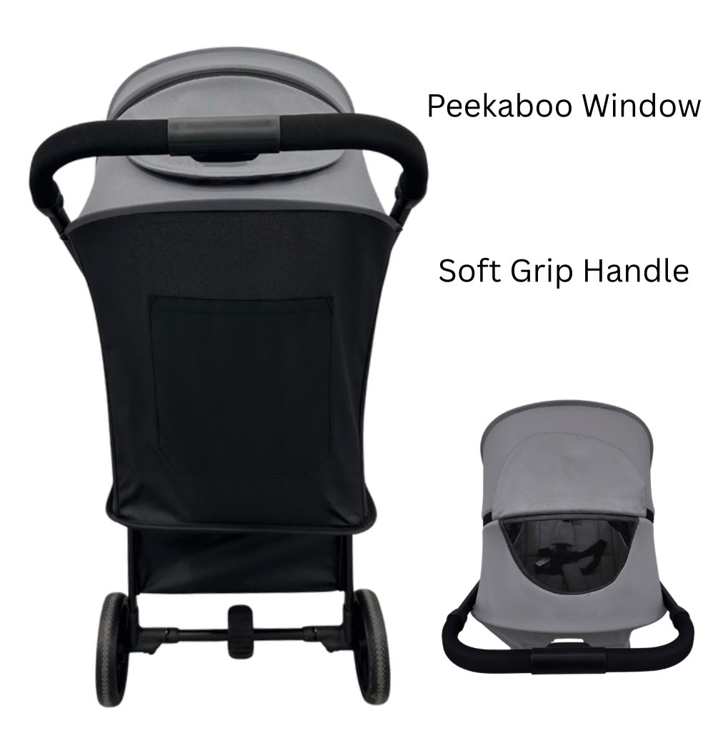 Roam Compact Travel-Friendly Stroller with Extended Canopy - BLACK