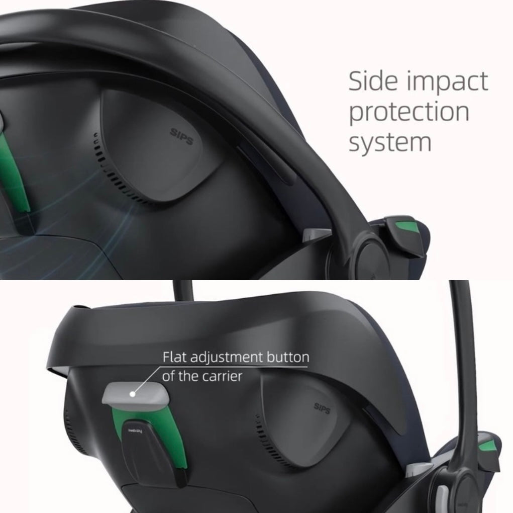 Crown i-Size Reclining Capsule Car Seat and ISOFIX 360 Rotating Capsule Base - OLIVE