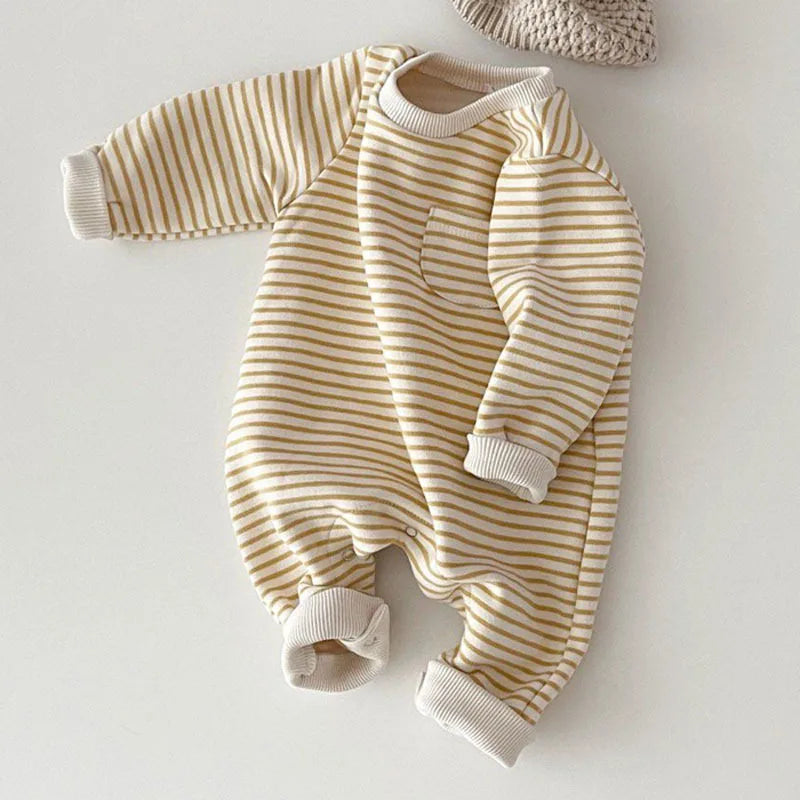 Adorable Baby Striped Romper - Cotton Jumpsuit for Boys & Girls (0-24M)