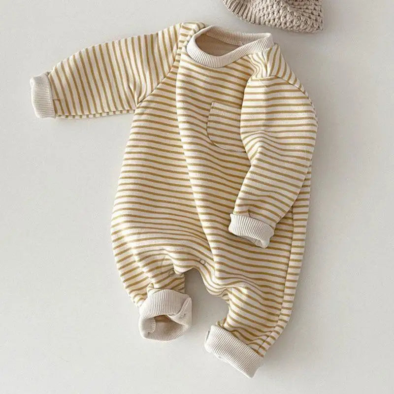 Adorable Baby Striped Romper - Cotton Jumpsuit for Boys & Girls (0-24M)