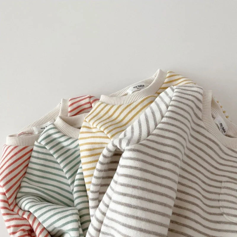 Adorable Baby Striped Romper - Cotton Jumpsuit for Boys & Girls (0-24M)