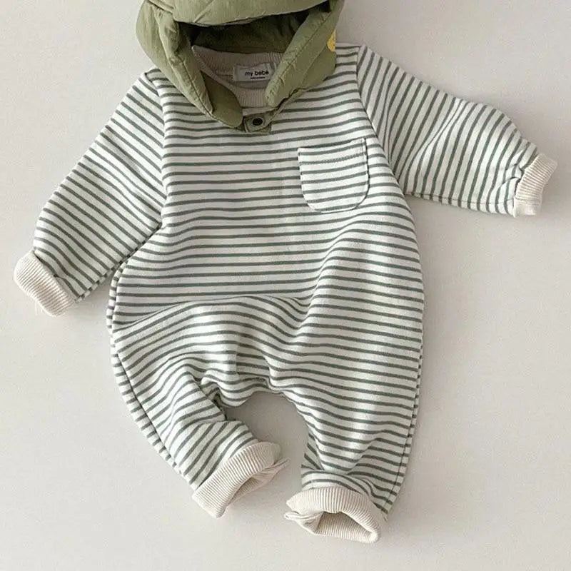 Adorable Baby Striped Romper - Cotton Jumpsuit for Boys & Girls (0-24M)